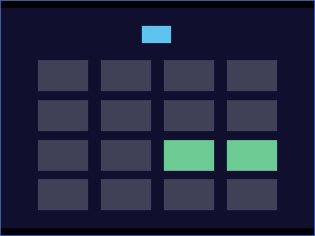 Our PS2 test program in the browser emulator: L1 and R1 boxes lit while keys 1 and 8 are held